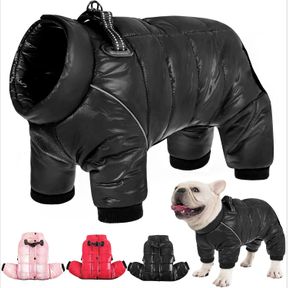 AOFITEE DOG COAT, WATERPROOF DOG JACKET FOR WINTER, WARM FULLBODY DOG SNOWSUIT, ZIP UP FLEECE DOG VEST, COLD WEATHER DOG COATS WIT