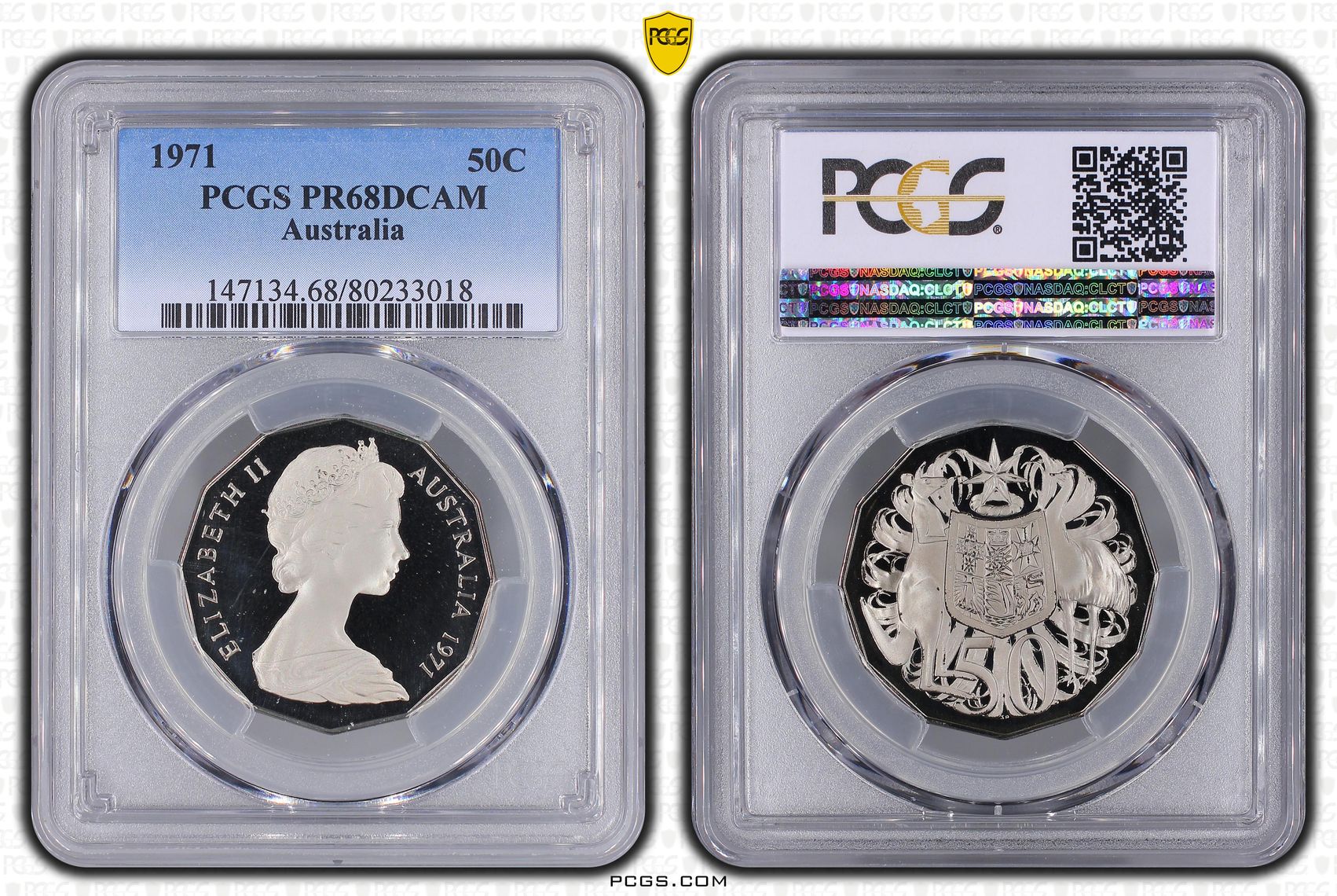 Fifty Cent, 1971, PCGS PR68DCAM