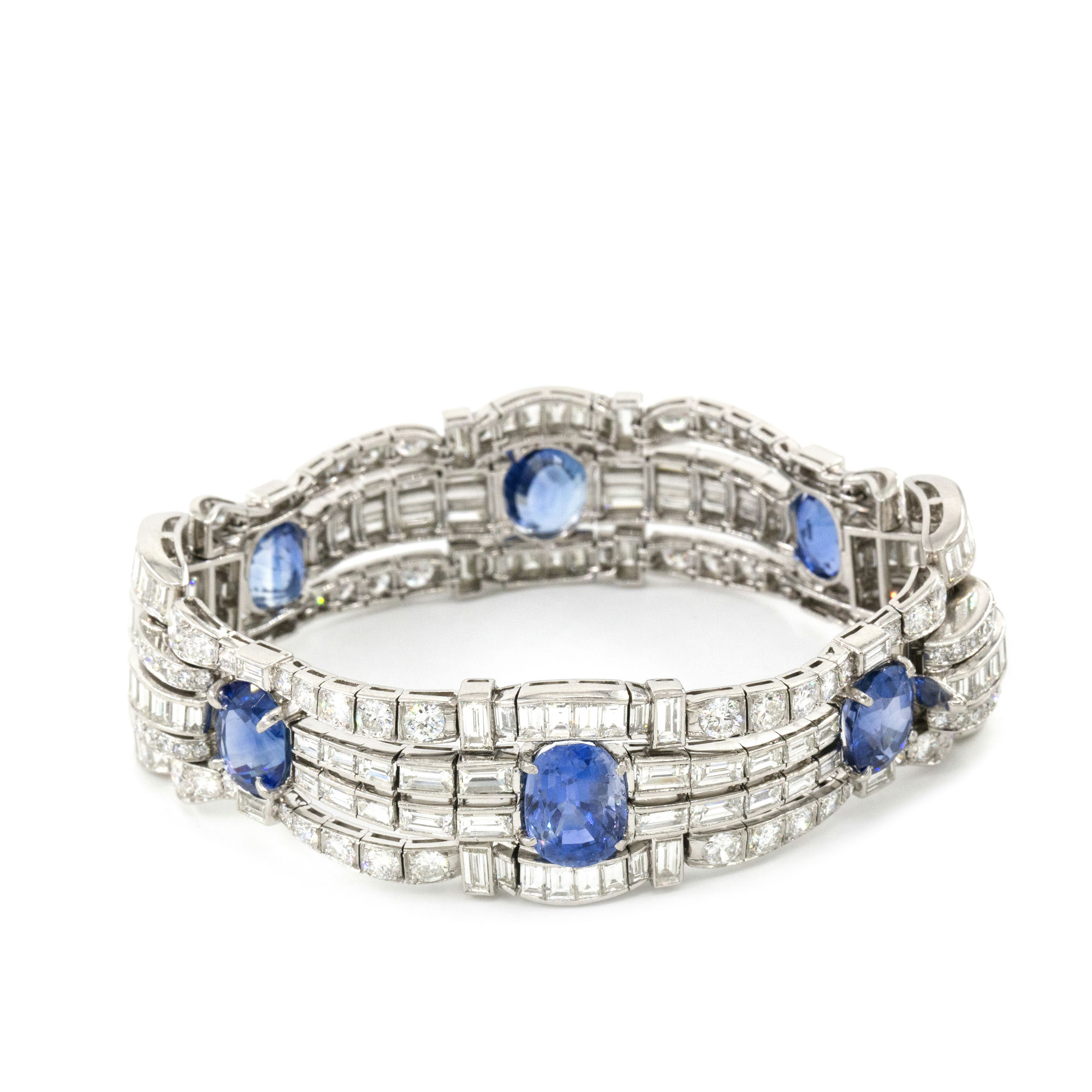 24.7 Carat Diamond & 30.3 Carat Sapphire Bracelet,