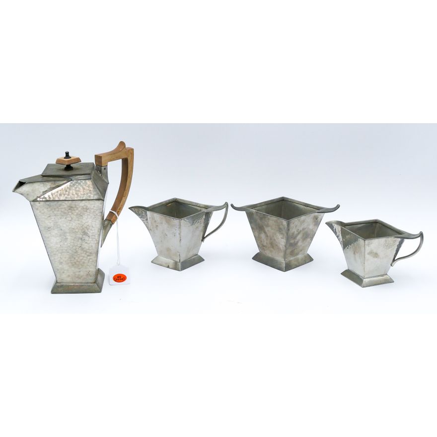 4pc Sheffield Craftsman Pewter Teaset 3'' to 7''