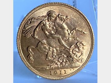 1911 GEORGE V LONDON MINT GOLD SOVEREIGN