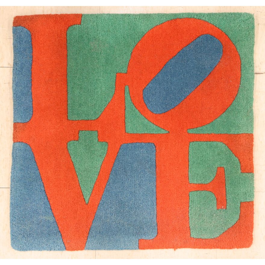 Robert Indian LOVE Master Artists Small Rug 2'x2'