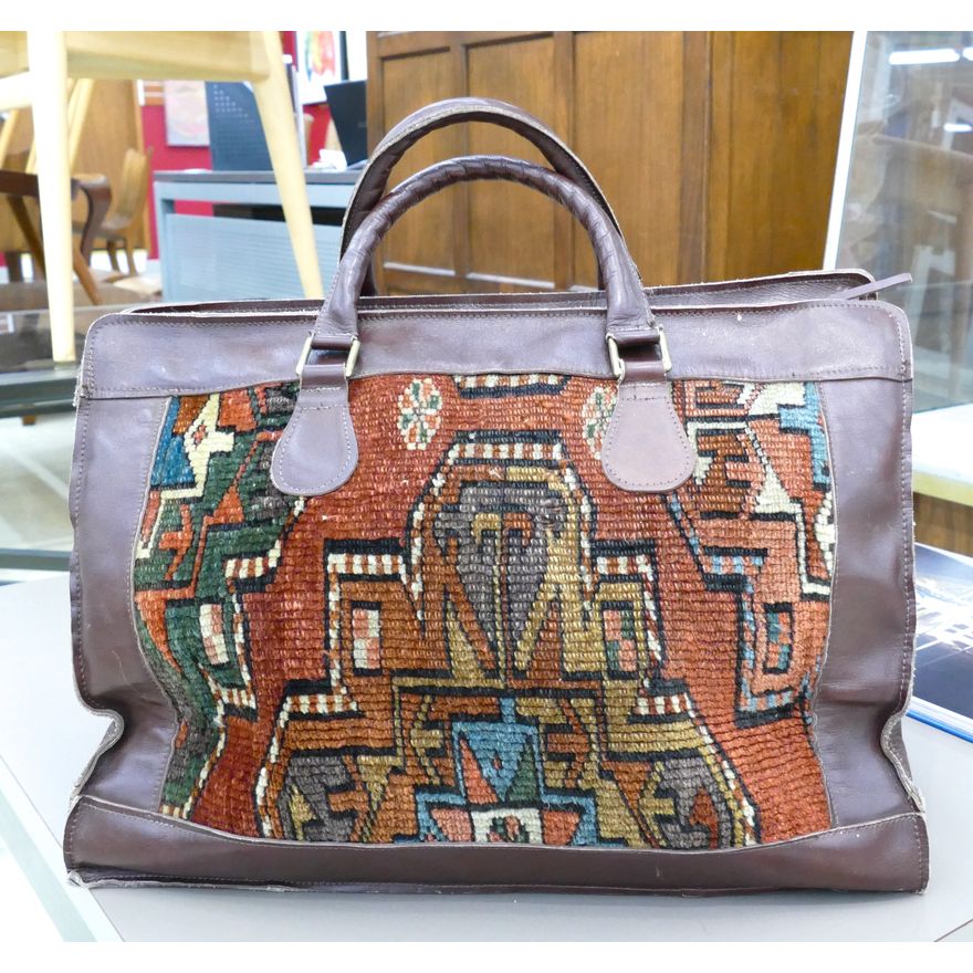 James Opie Leather Carpet Bag