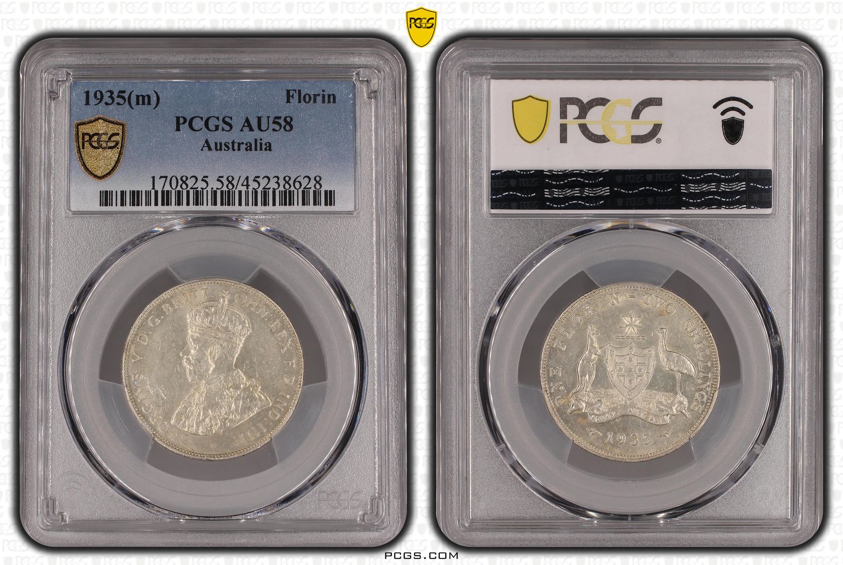 1935(m) Australia Florin Silver PCGS - AU58 -628