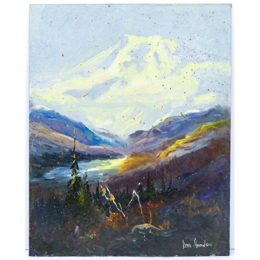 Gene Amondson ''Rainier Valley'' Oil on Masonite 20''x16''