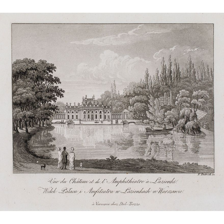 Fryderyk Krzysztof Dietrich | Vue du Chateau et de l’Amphitheatre a Lazienki