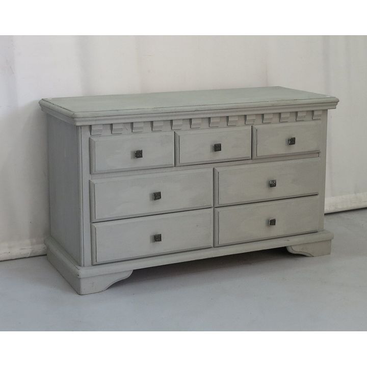 PAINTED LOW CHEST OF DRAWERS