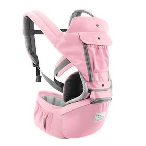 Convertible 3D Breathable Mesh Baby Carrier with Hip Seat - Pink