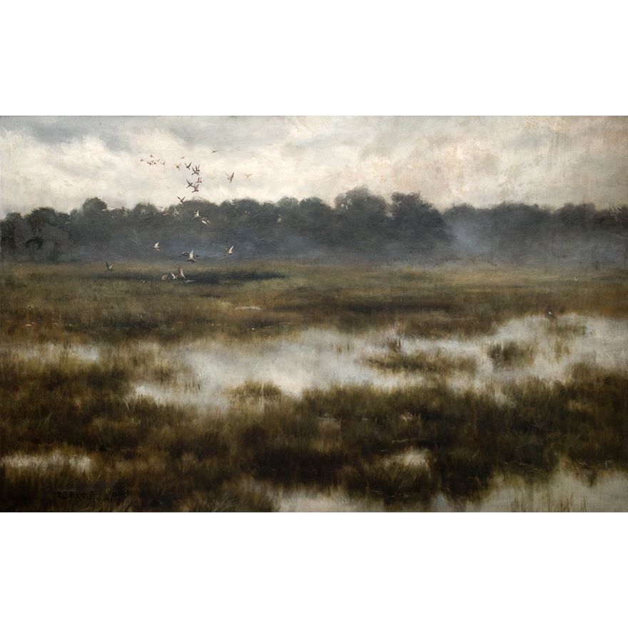 Zygmunt Józefczyk | Dzikie kaczki nad mokradłami, 1928 r.