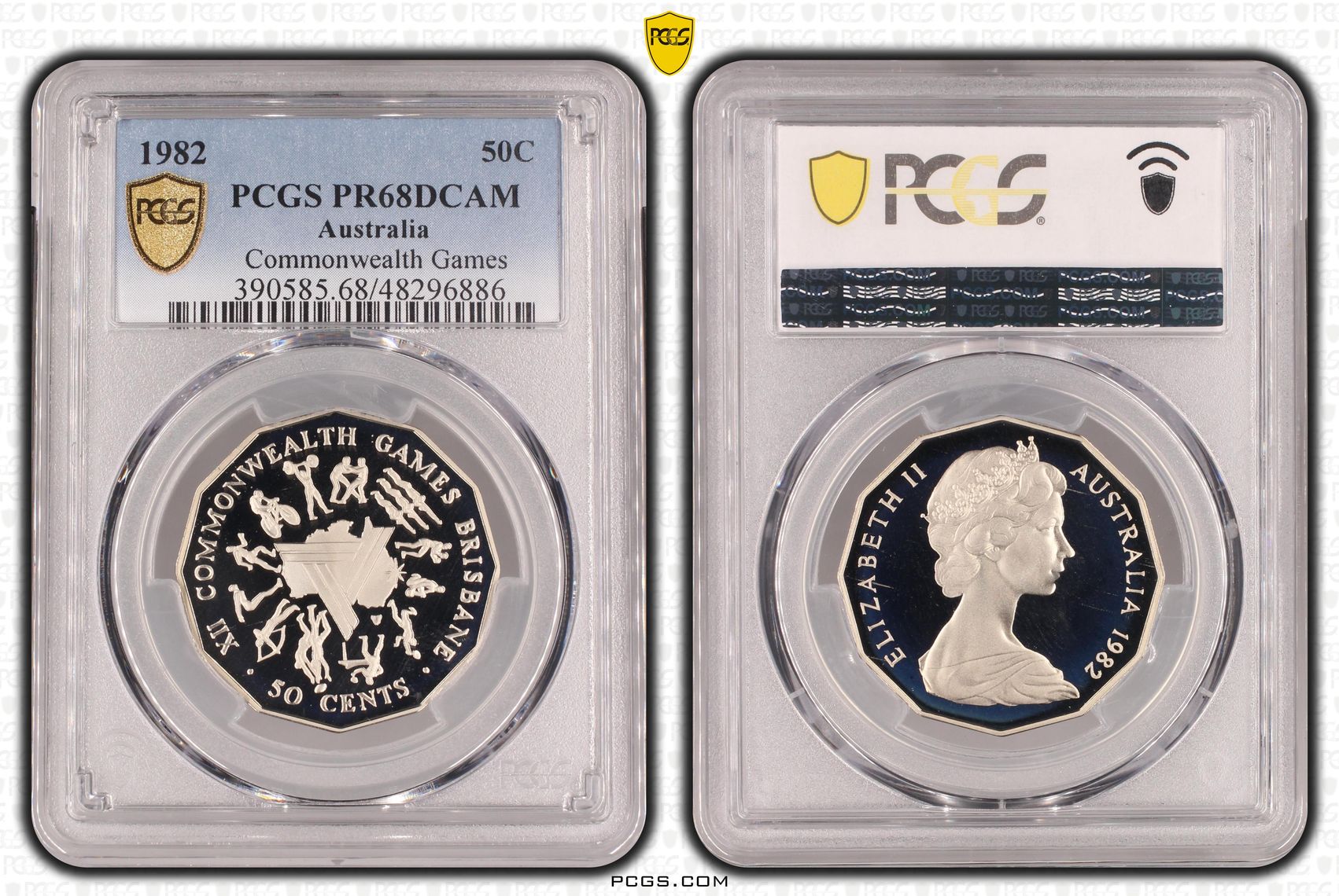 Commonwealth Games , Fifty Cent, 1982, PCGS PR68DCAM