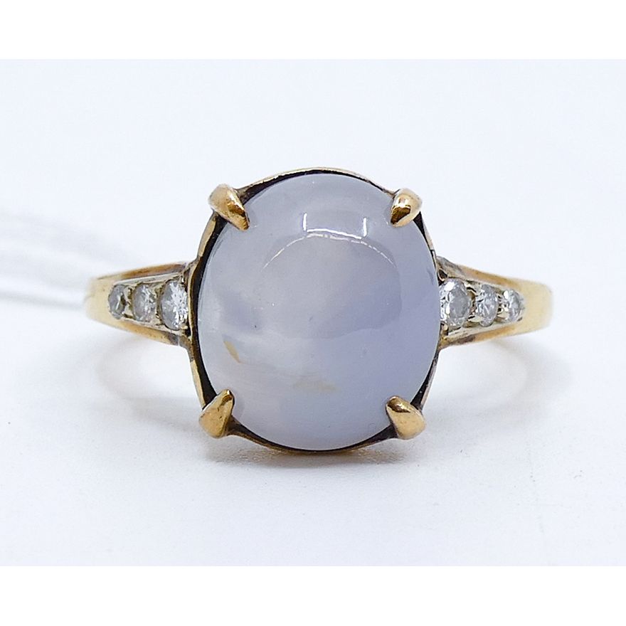 Ladies 14k Star Sapphire & Diamond Ring Size 7'' - 4.6 Grams TW