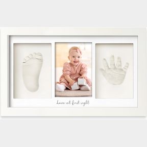 BABY HAND AND FOOTPRINT KIT - CLAY HANDPRINT KEEPSAKE FRAME, NEWBORN NURSERY PICTURE FRAME, PERSONALIZED NEW MOM GIFTS FOR BABY SH