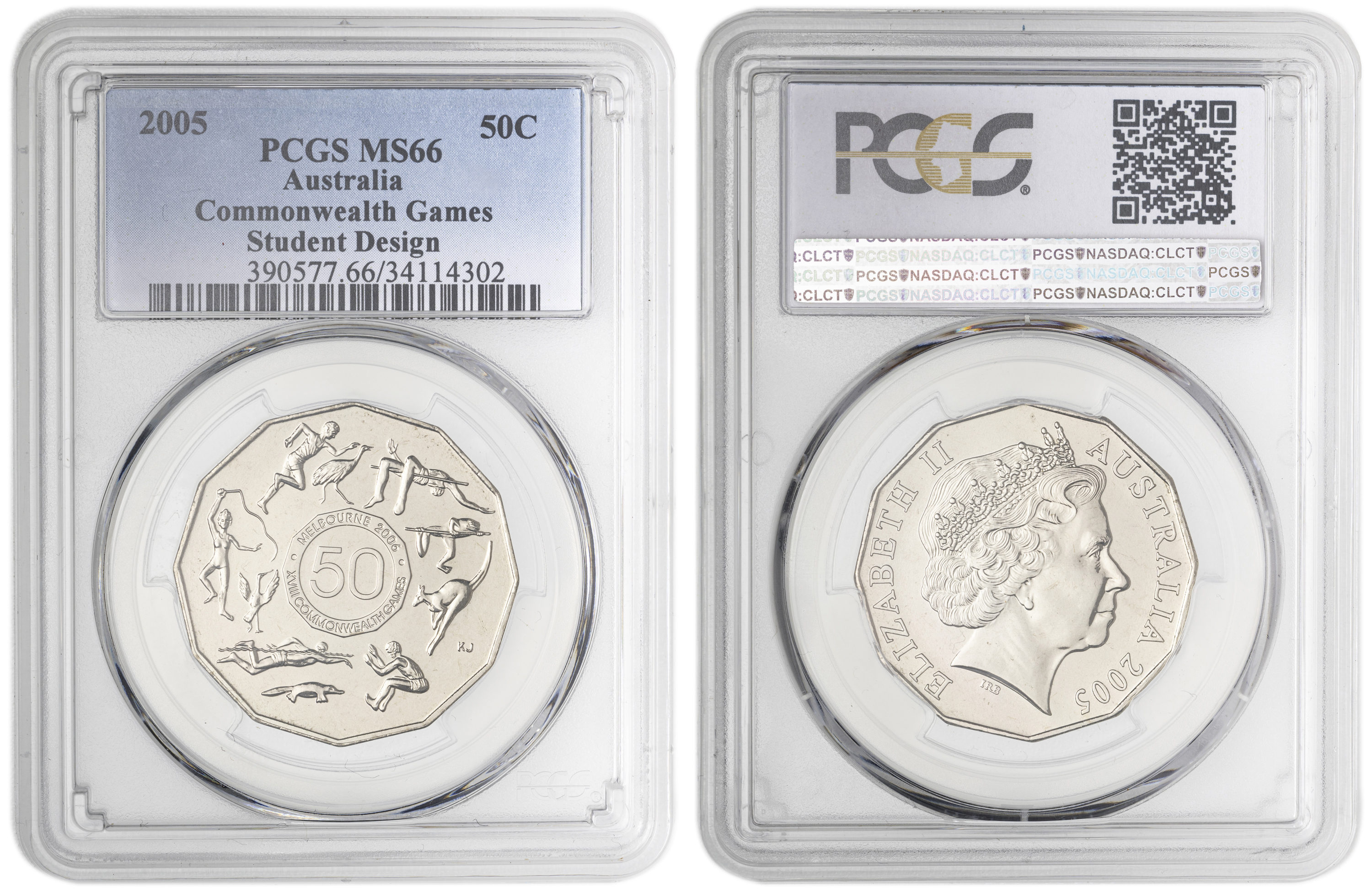 Commonwealth Games Student Design , Fifty Cent, 2005, PCGS MS66