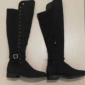 MISS BLACK FOOTWEAR WOMENS HIGH TOP BOOTS(NO BOX) - 11050/1031 BLACK UK6