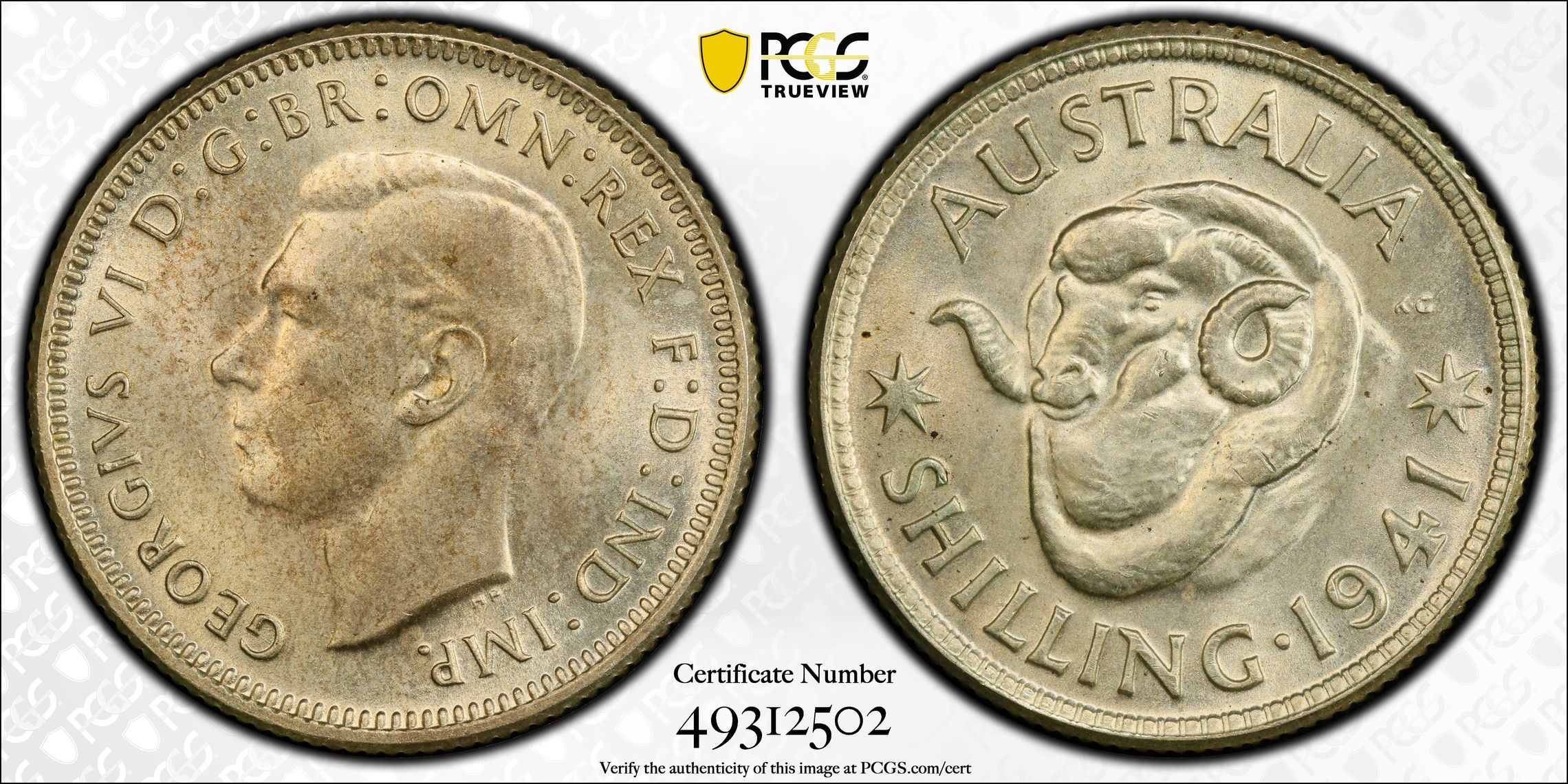 George VI, Shilling, 1941, PCGS MS64