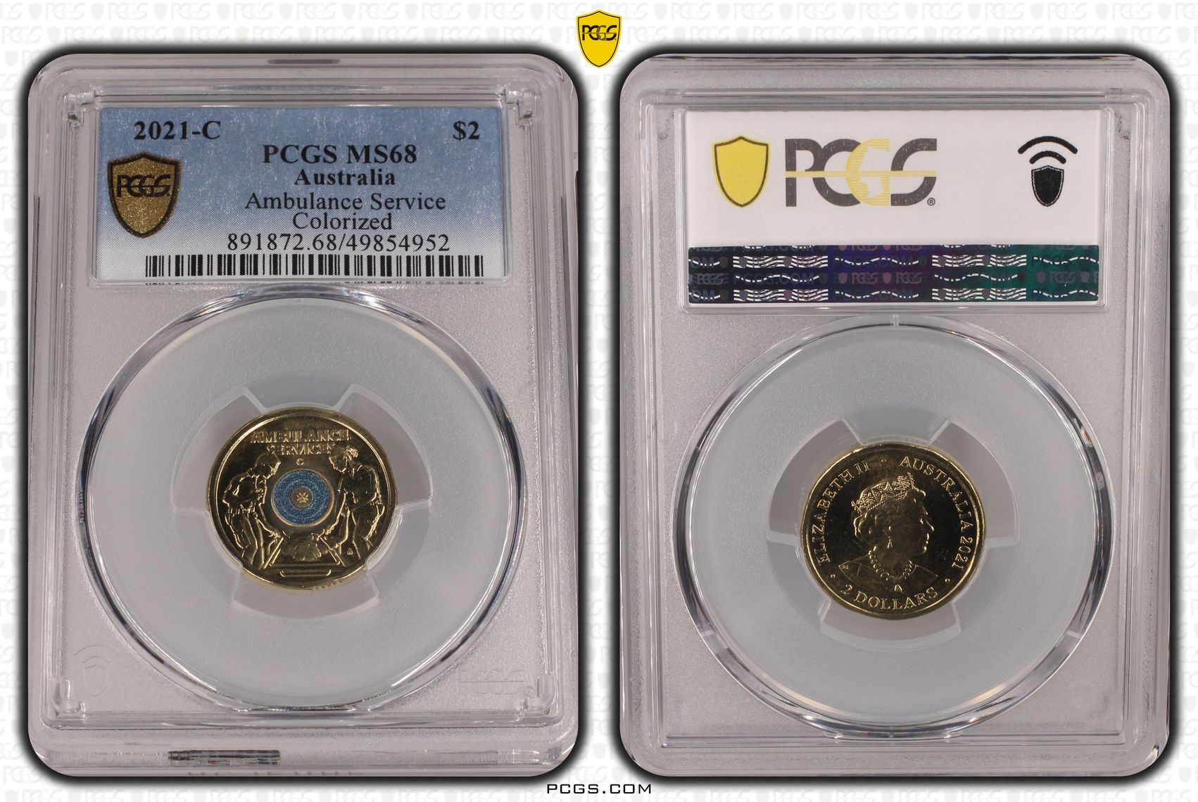 Ambulance Service - Colorized , Two Dollar, 2021-C, PCGS MS68