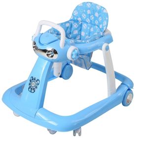 Heartdeco Foldable Speed Adjustable Baby Walker - Blue - No wheels