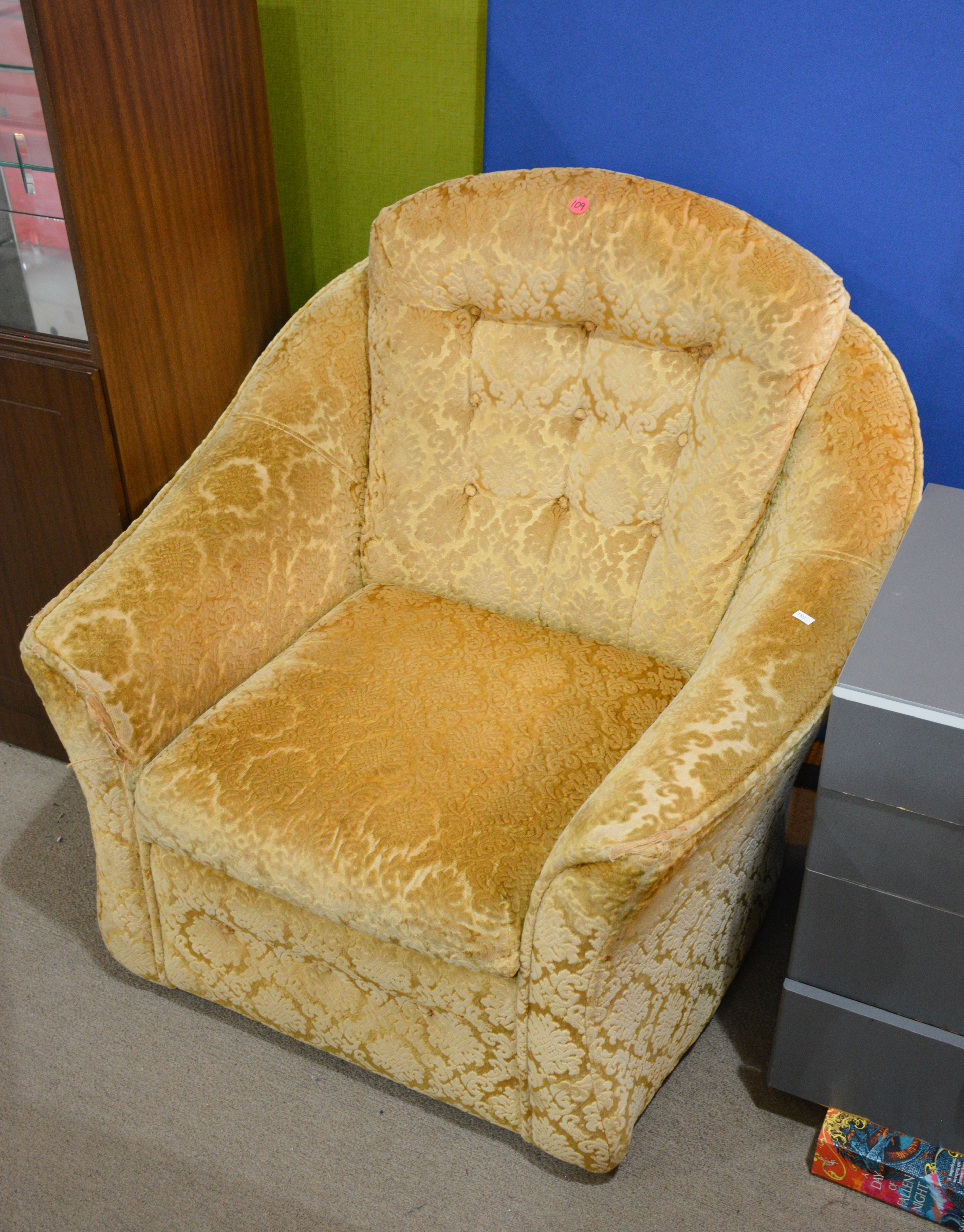 Gold Material Armchair — NZ auction result