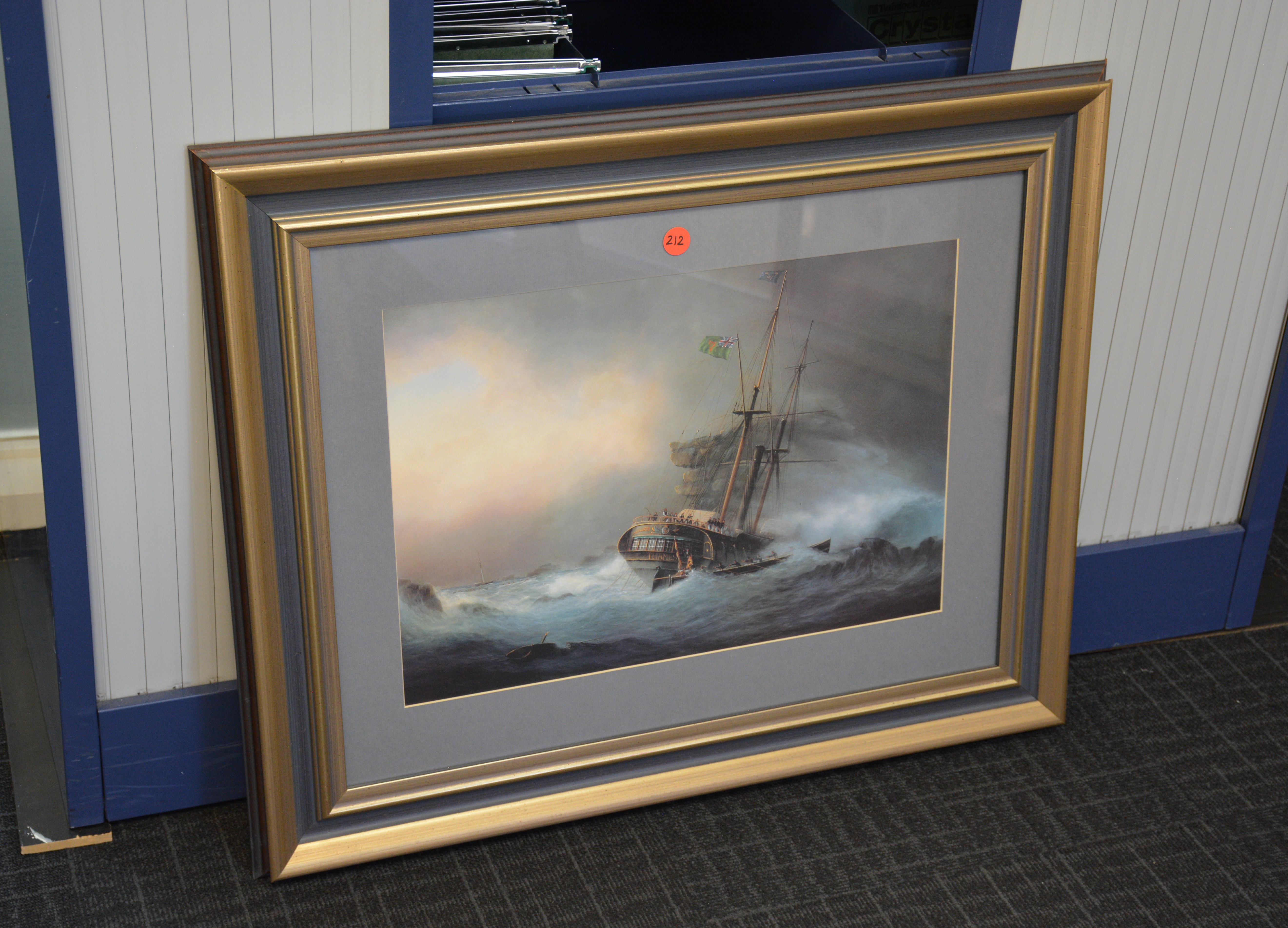 Framed Ship Print — sold at auction in New Zealand for $25