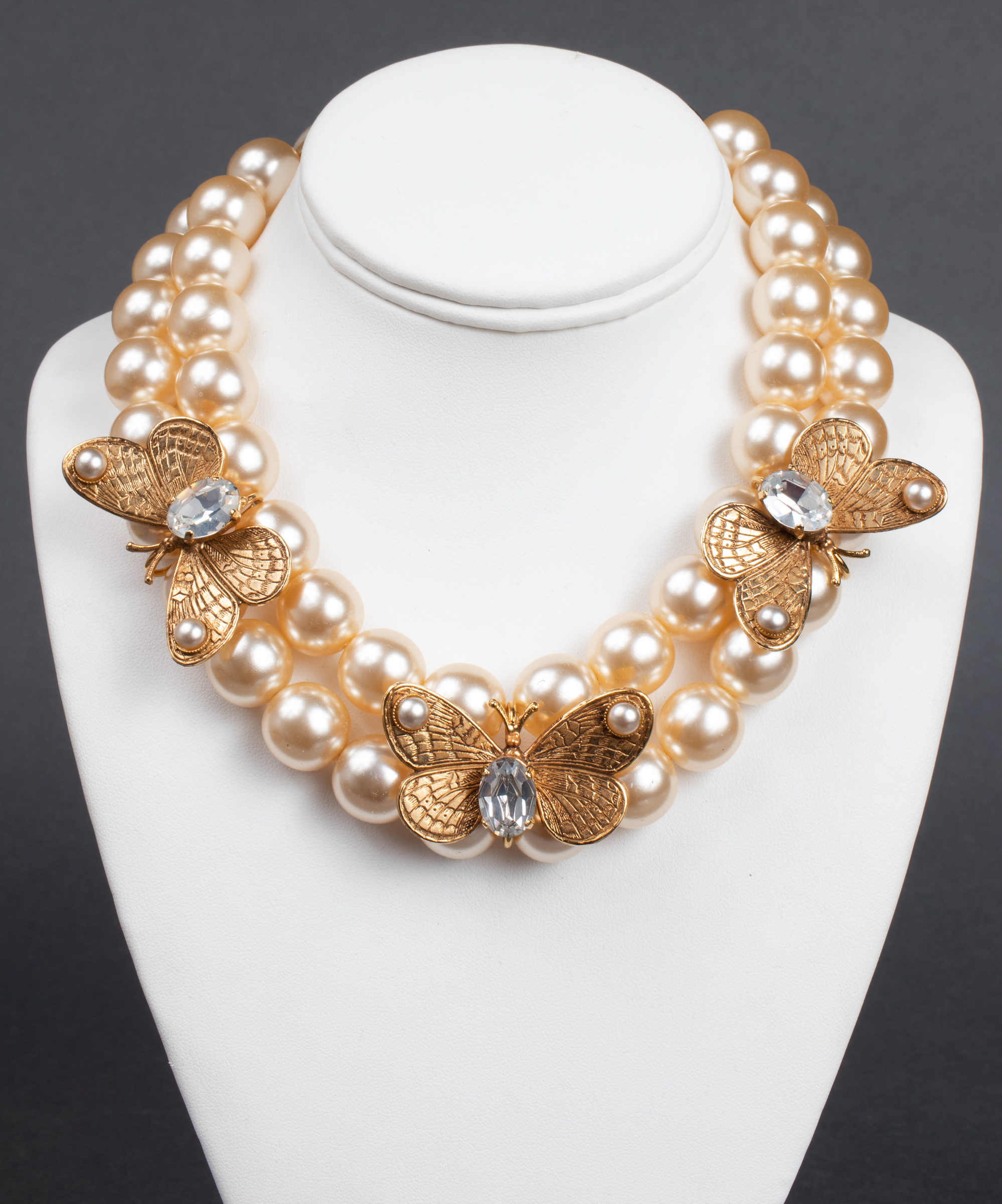 Philippe Ferrandis Butterfly Faux-Pearl Necklace