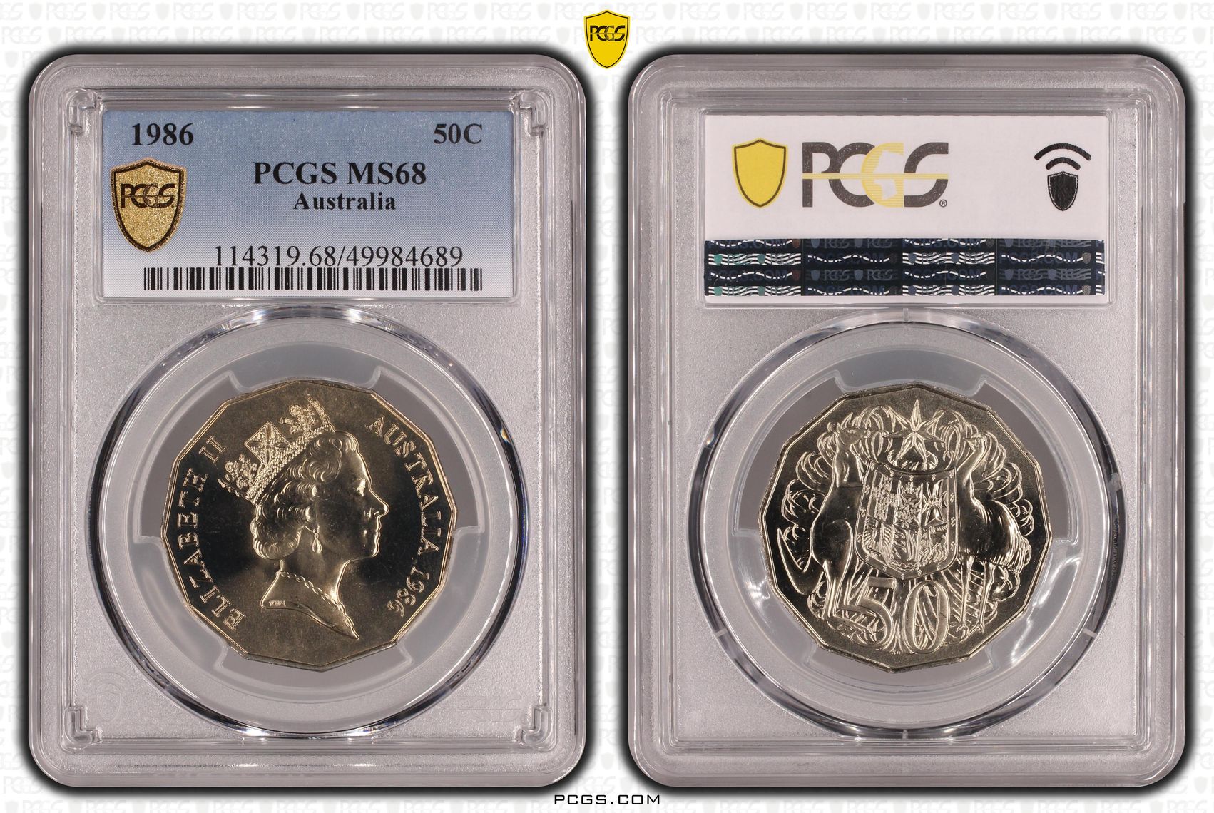POP 17/0, Fifty Cent, 1986, PCGS MS68