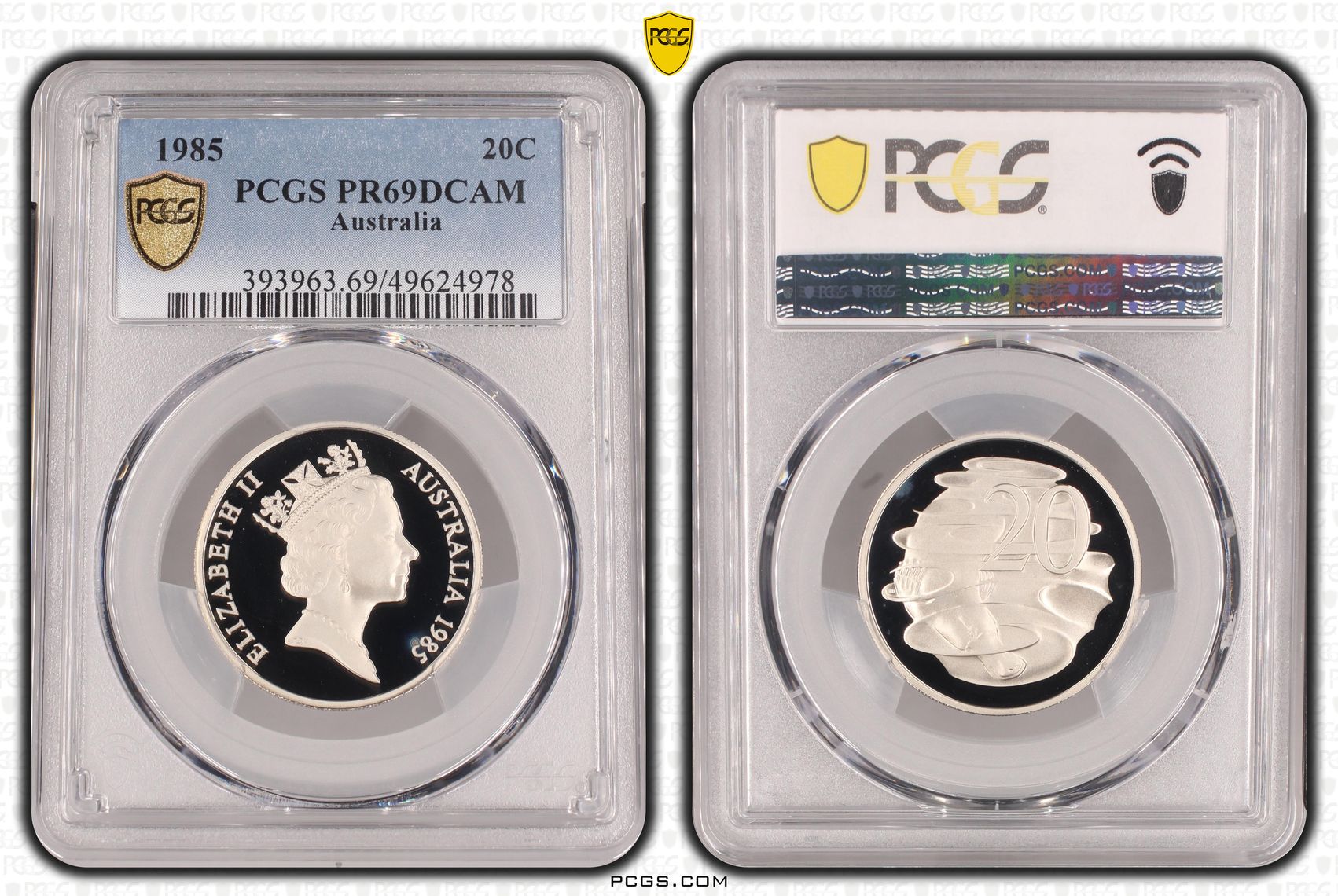 Twenty Cent, 1985, PCGS PR69DCAM