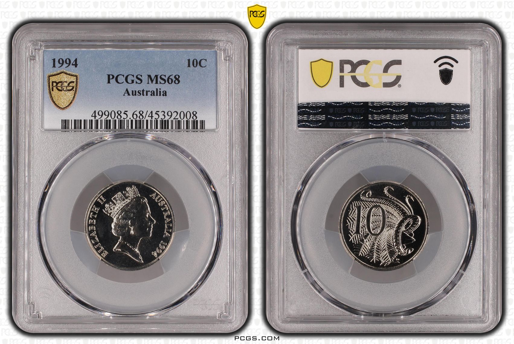 Ten Cent, 1994, PCGS MS68