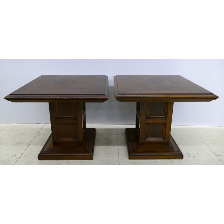 Pair Vintage Ethan Allen Side Tables 17.5" x 20" x 20"
