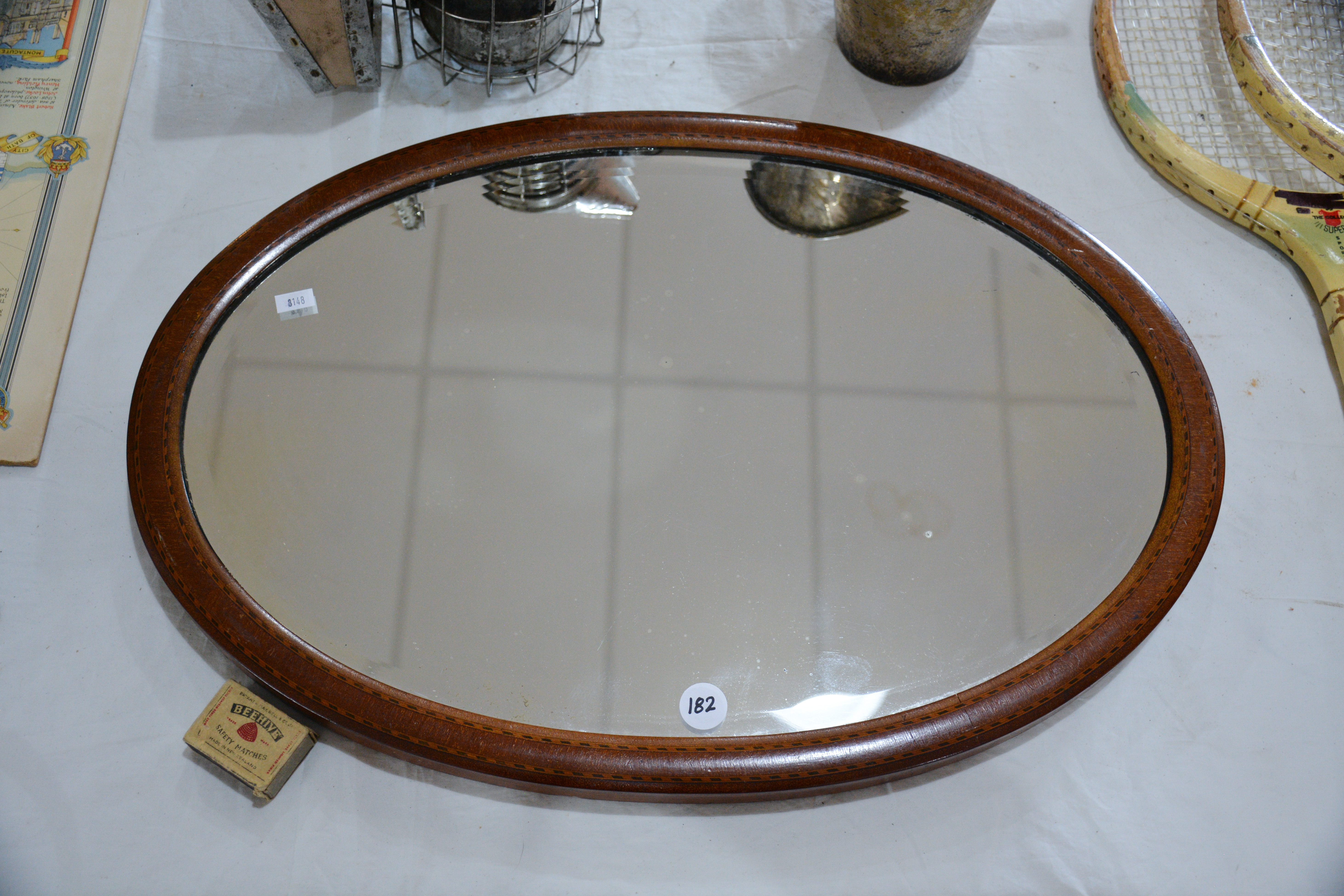 Vintage Oval Wood Framed Mirror — sold at auction in New Zealand for $15