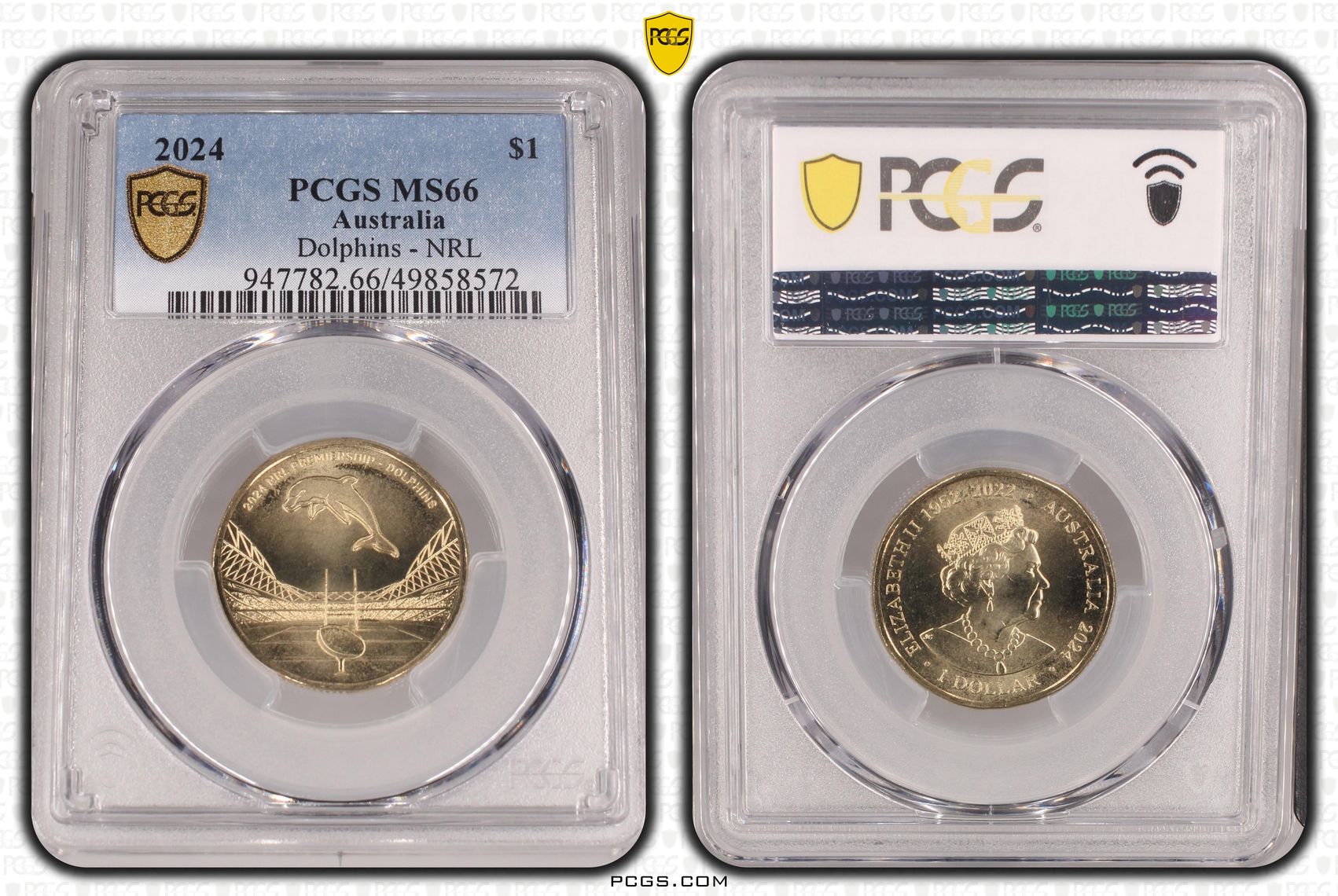 Dolphins - NRL , One Dollar, 2024, PCGS MS66