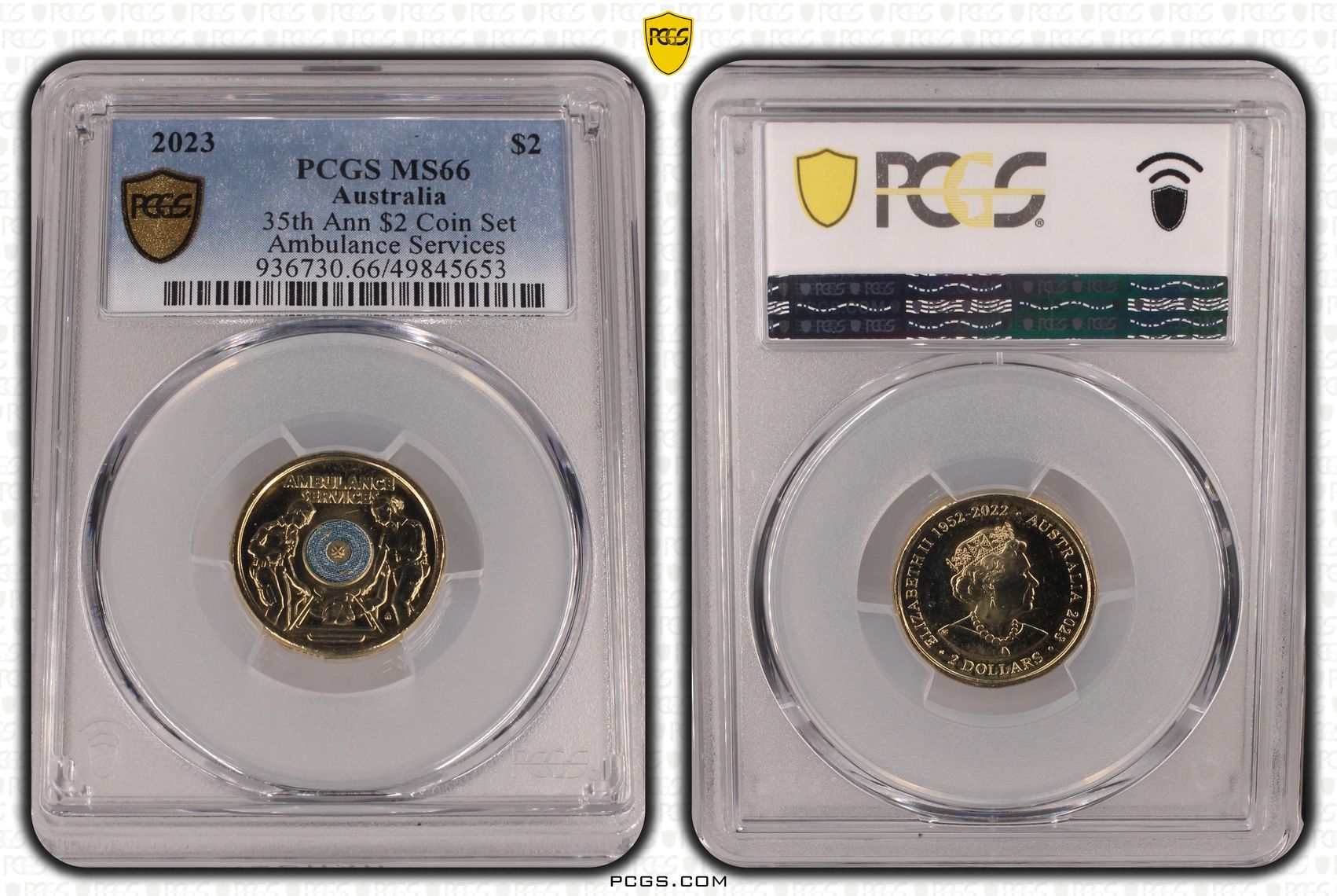 35th Ann $2 Coin Set Colorized - Ambulance Services , Two Dollar, 2023, PCGS MS66