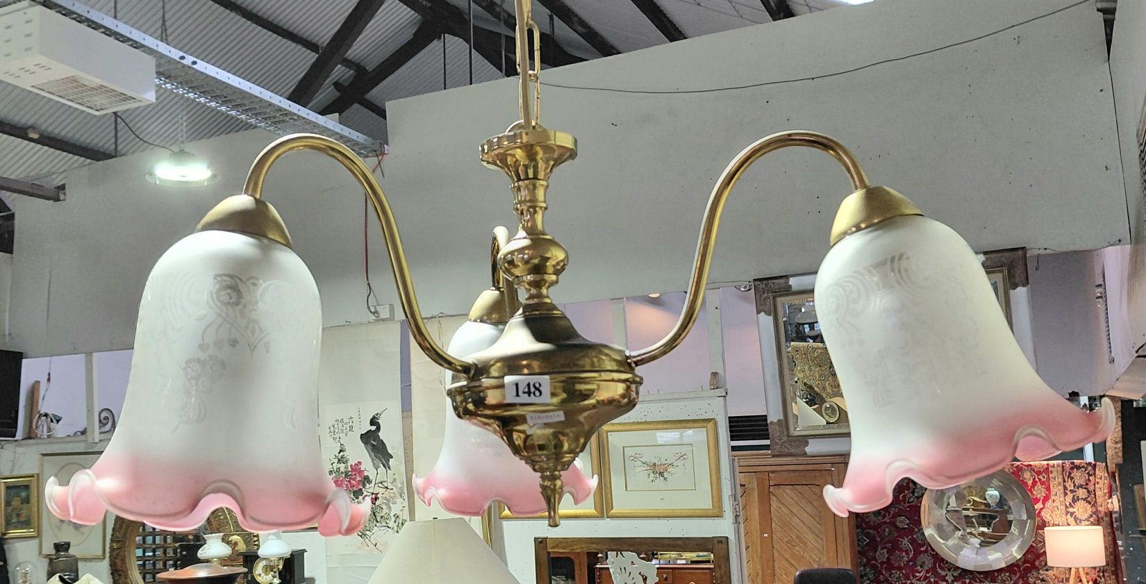 148 · VINTAGE BRASS CHANDELIER