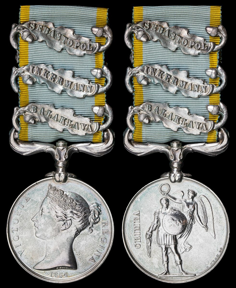 Crimea 1854-56, 3 clasps, Balaklava, Inkermann, Sebastopol (281. Corpl ...