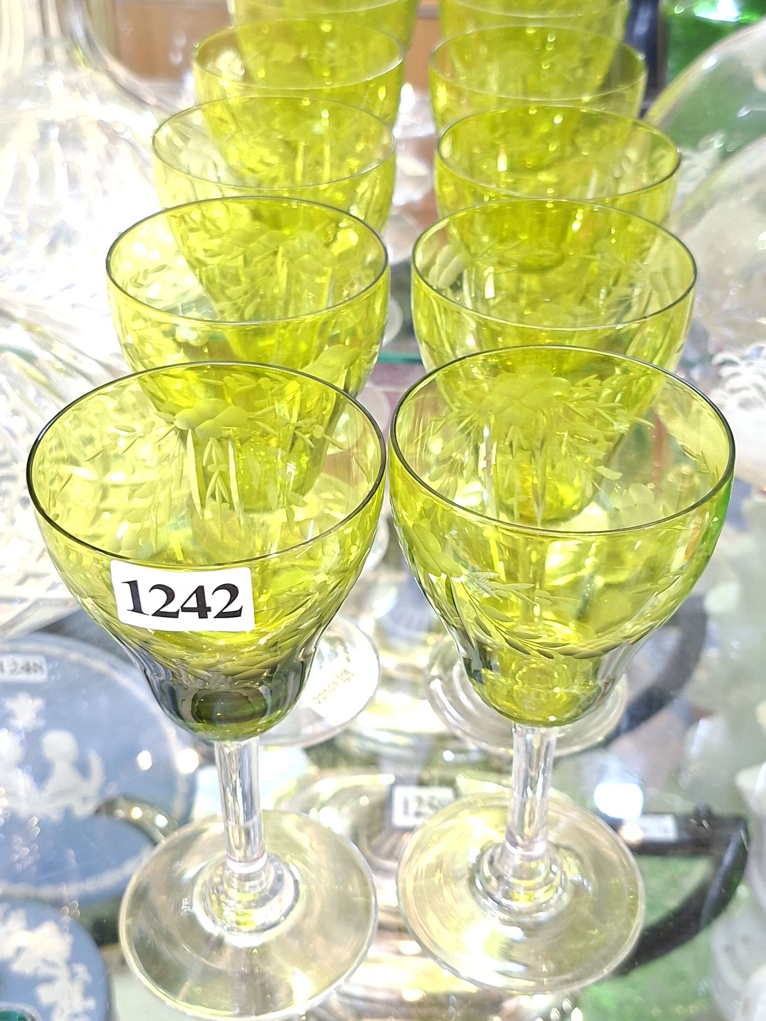 Lovely Set Of Eight Wine Glasses