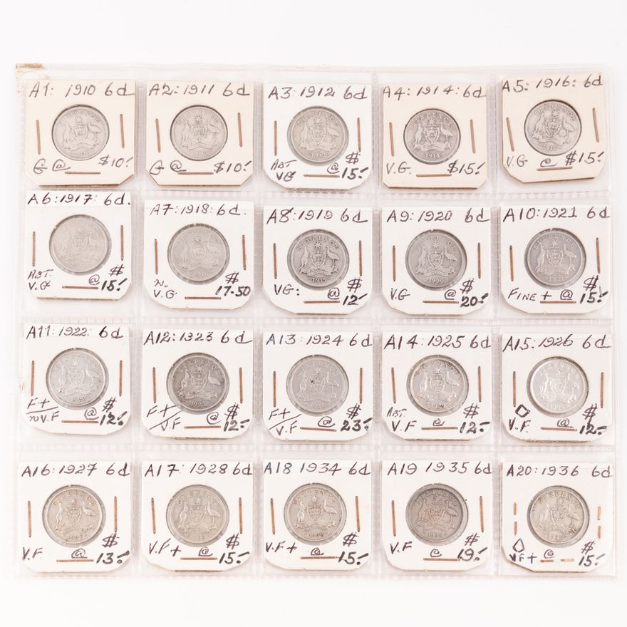 Edward VII - George V, Sixpence, 1910 - 1936,  Fine - VF