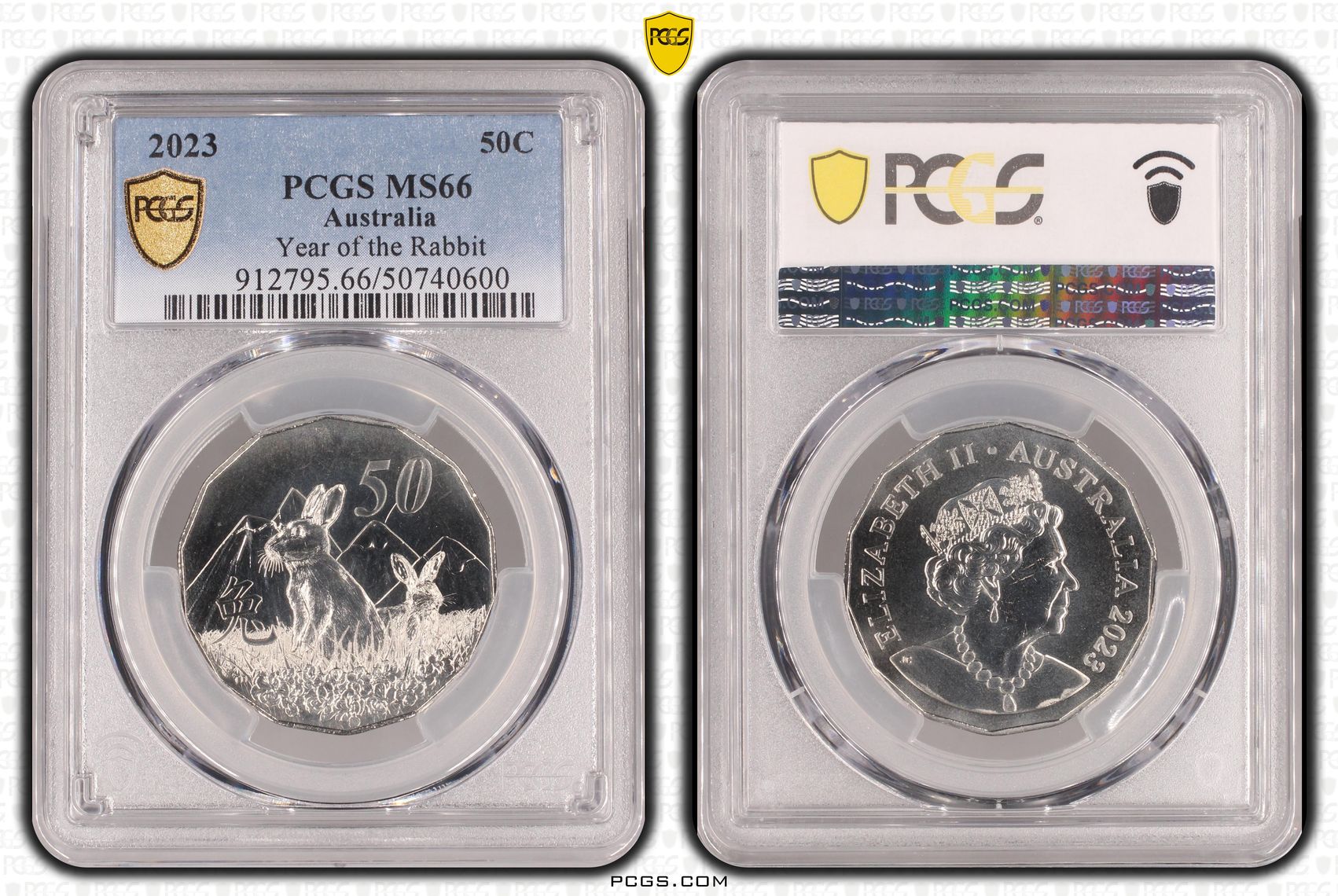 Year of the Rabbit , Fifty Cent, 2023, PCGS MS66