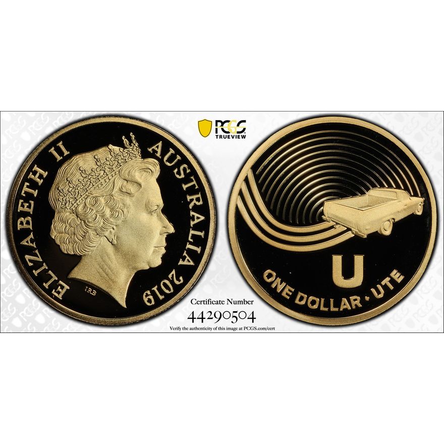 2019 Australia One Dollar, $1 U- Ute Great Aussie Coin Hunt PCGS - PR70DCAM POP 6/0 -504