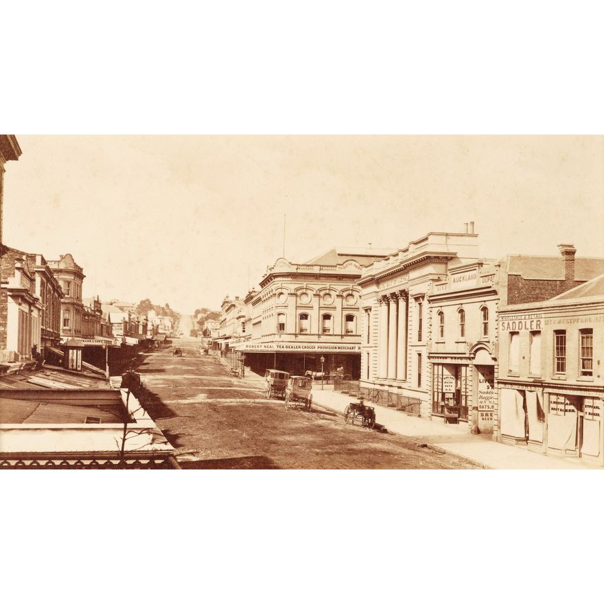 Photographer unknown 'Looking up Queen Street, Auckland'