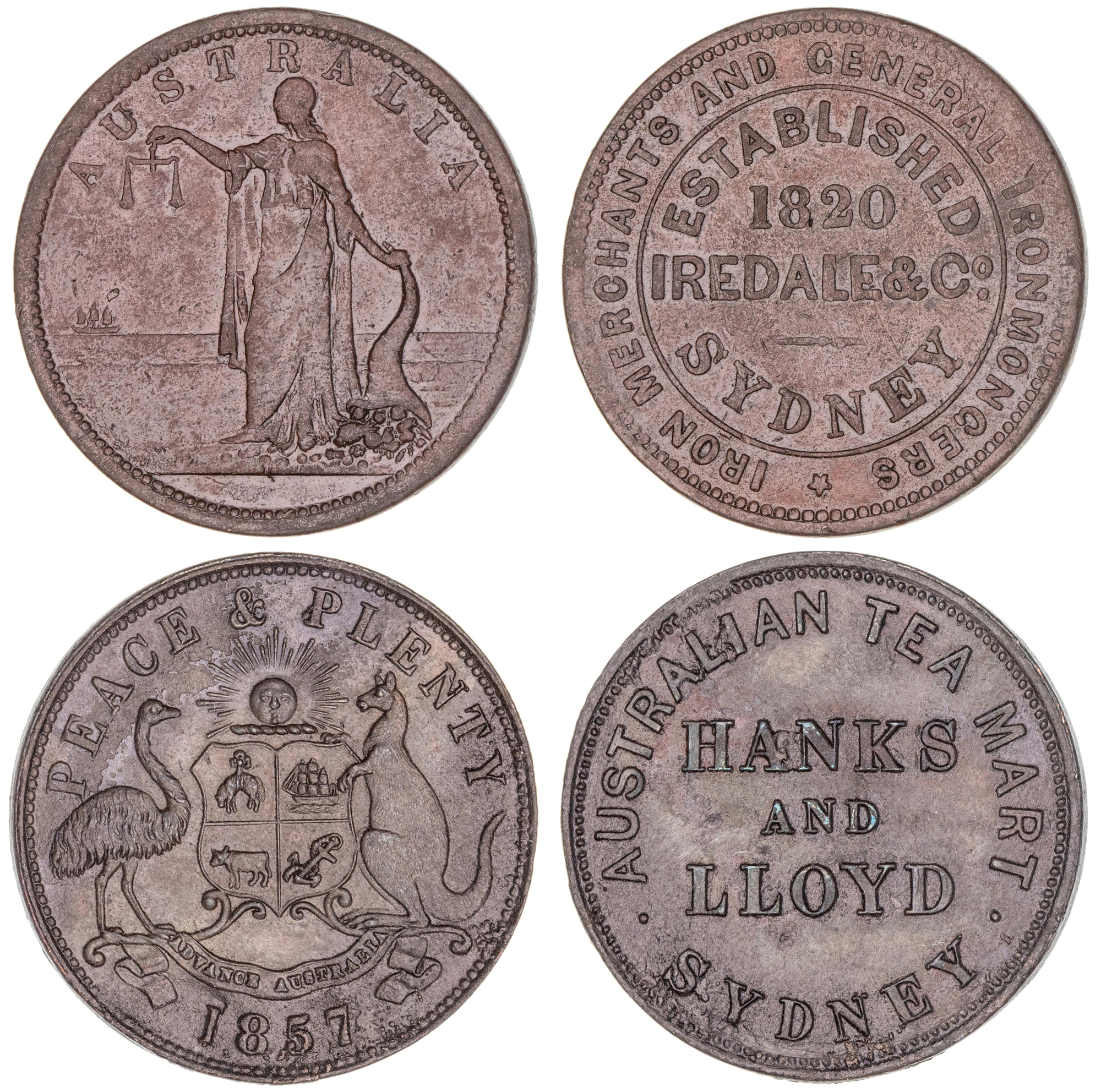 Hanks & Lloyd, Sydney, NSW, Penny, 1857, EF