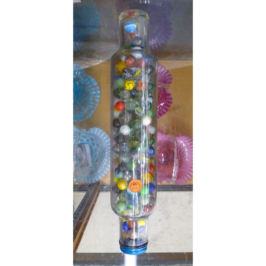 Old Glass Rolling Pin with Marble Collection