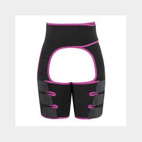 Waist and thigh trimmer body shaper - black and pink M