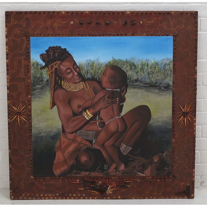 LARGE FRAMED OIL ON BOARD