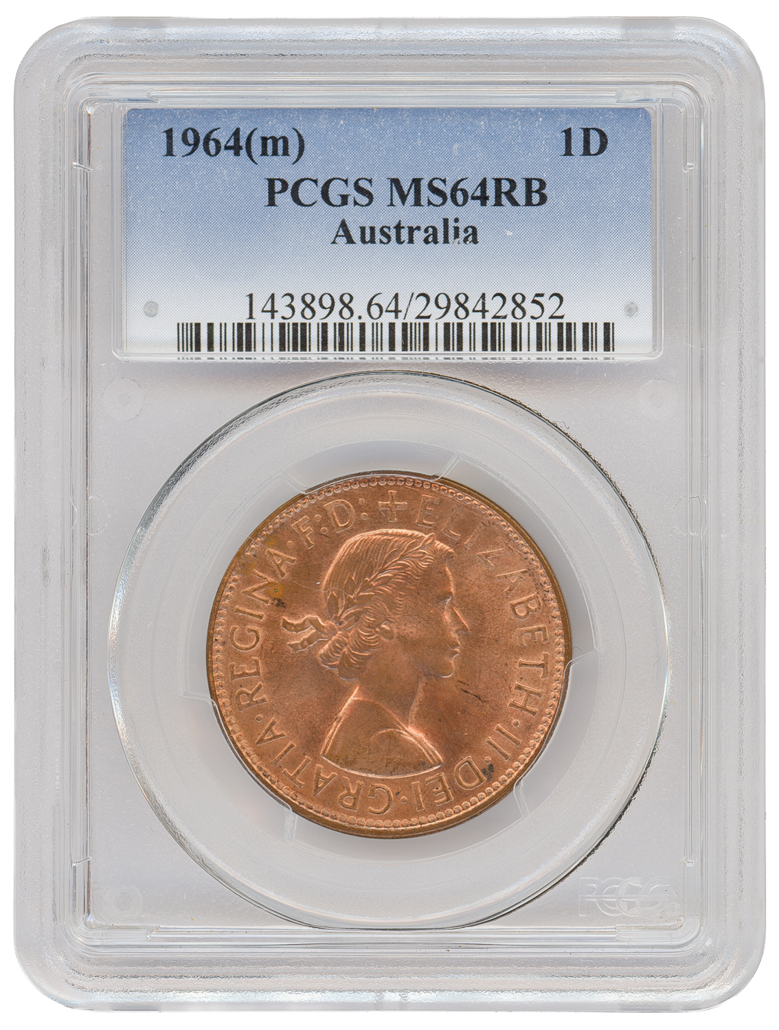 Elizabeth II, Penny, 1964, PCGS MS64RB