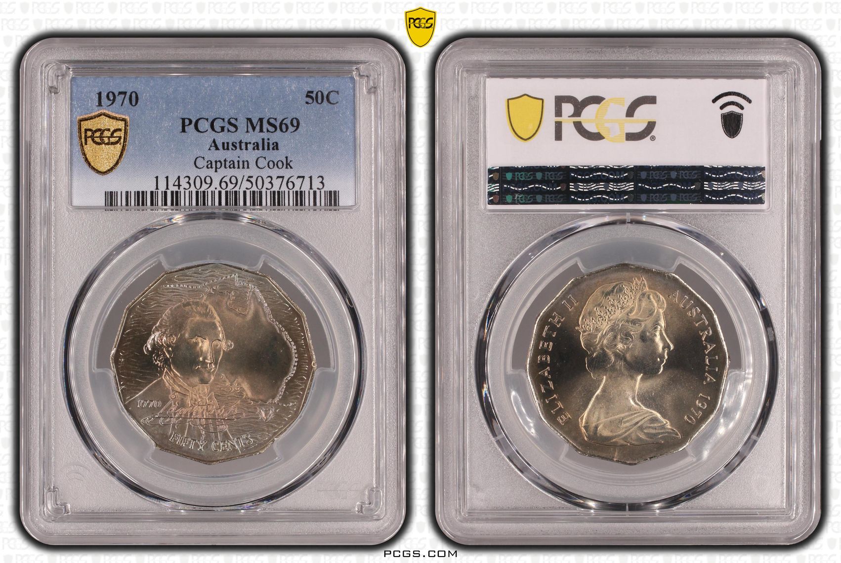 Captain Cook, Fifty Cent, 1970, PCGS MS69