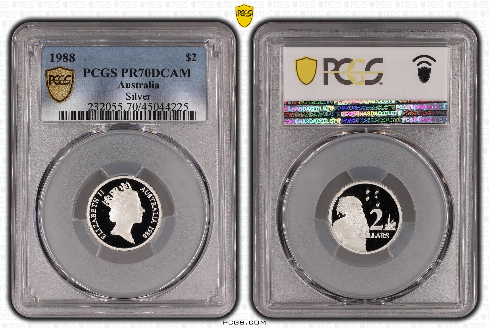 1988 Australia Two Dollar, $2 Silver Silver PCGS - PR70DCAM POP 29/0 -225