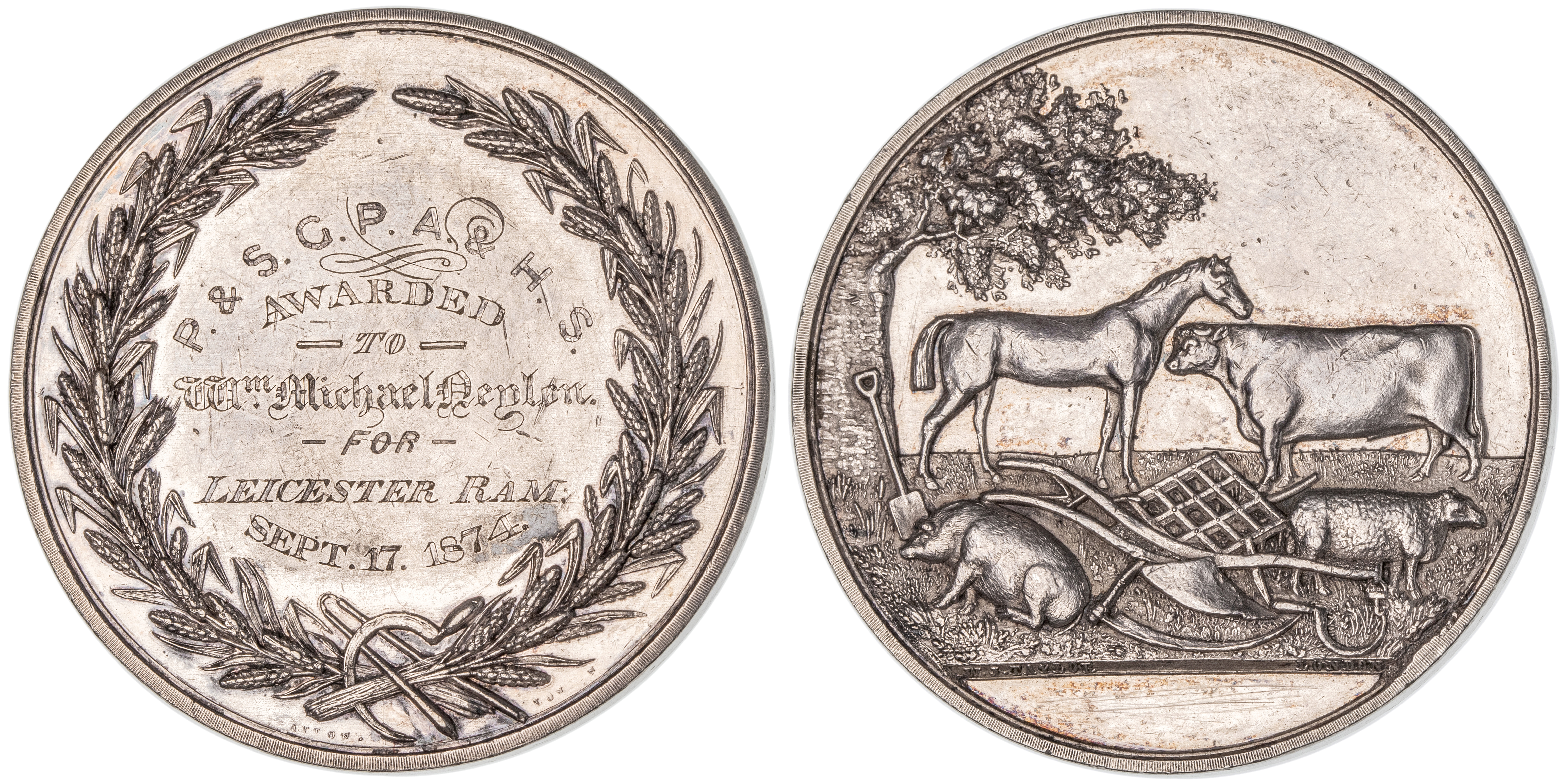 P & S. G. P. A. & H. S. Agricultural Medal, EF