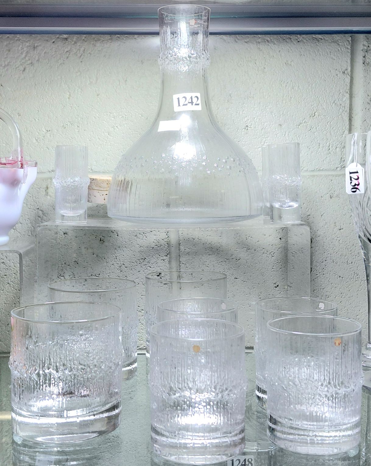 Vintage Niva Glass Tumblers And Carafe