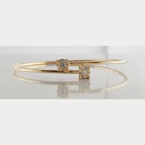 18CT YELLOW GOLD BANGLE WITH 18 DIAMONDS TOTAL 0. 300CT COLOUR IJ CLARITY VS/SI - 51929/1366