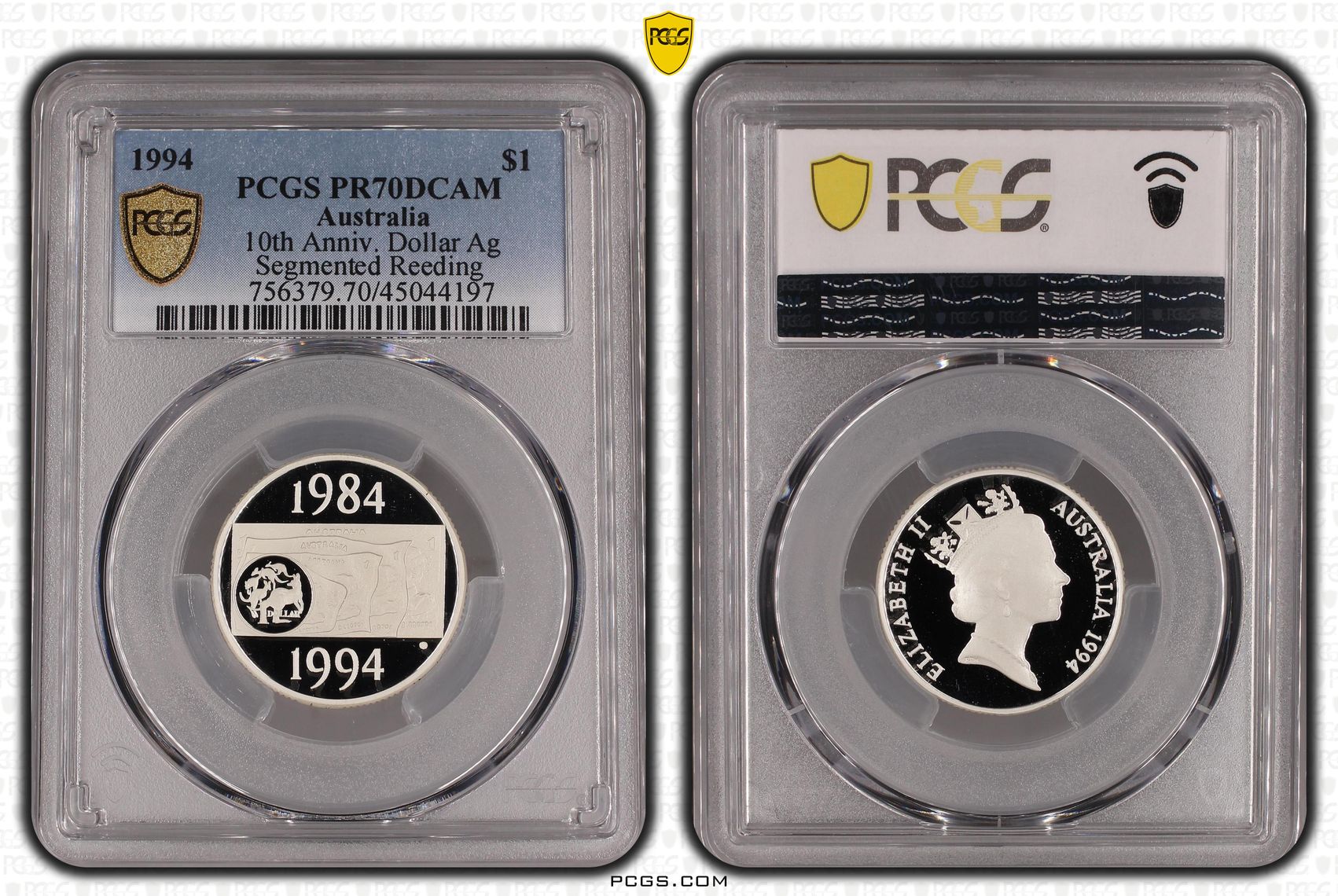 1994 Australia One Dollar, $1 Silver 10th Anniv. Dollar PCGS - PR70DCAM POP 41/0 -197