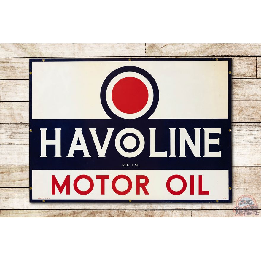 1938 Havoline Motor Oil Metal Sign TAC 9.25